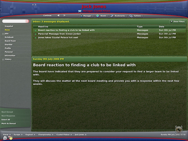 Content: Football Manager 2007
