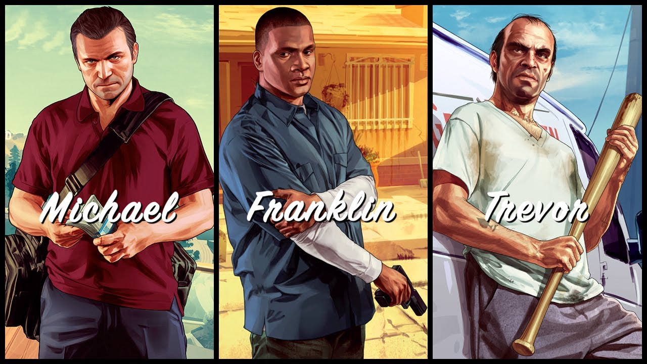 Grand-Theft-Auto-V-Michael.-Franklin.-Trevor Grand Theft Auto V - Michael. Franklin. Trevor.